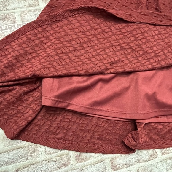 American Rag Cie Womens Dress Crocheted Hem Casual Dark Red Autumn Holidays L - Picture 10 of 10